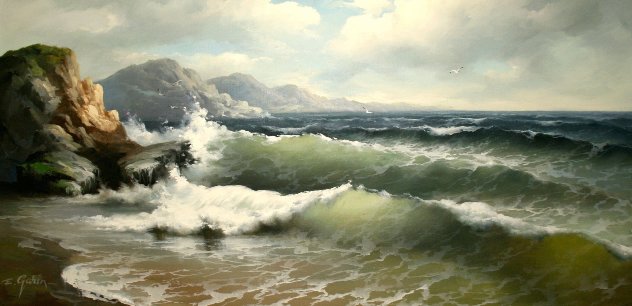Shores 1970 29x53 Huge Original Painting by Eugene Garin
