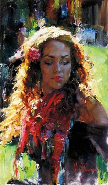Her Warmth 38x28 Original Painting by Michael and Inessa Garmash