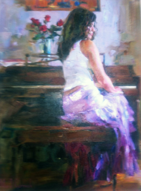 Silent Pause 2007 24x18 Original Painting by Michael and Inessa Garmash