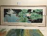 Waterlily Diptych Watercolor 1984 37x85 - Mural Size Original Painting by Gary Bukovnik - 1