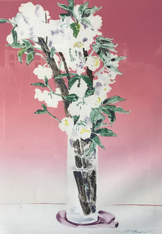 Cherry Blossoms Monotype 1985 48x36 Huge Works on Paper (not prints) - Gary Bukovnik