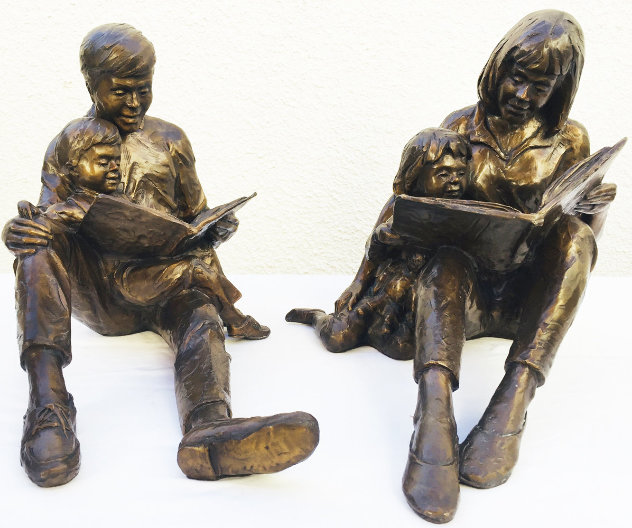 Once Upon a Time Bronze Sculpture Set of 2 -  1993 17 in Sculpture by Gary Lee Price