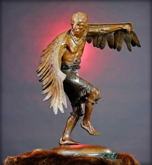 Winged Messenger Bronze Sculpture 1980 27 in  Sculpture - Gary Lee Price