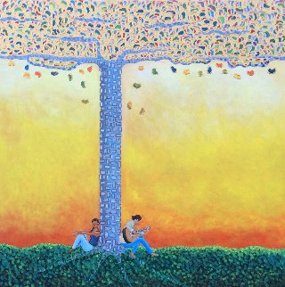 Romance Under The Gummi Tree 2018 36x36 Original Painting - Gaylord Soli (Gaylord) Romance Under The Gummi Tree 2018 36x36 Original Painting - Gaylord Soli (Gaylord)