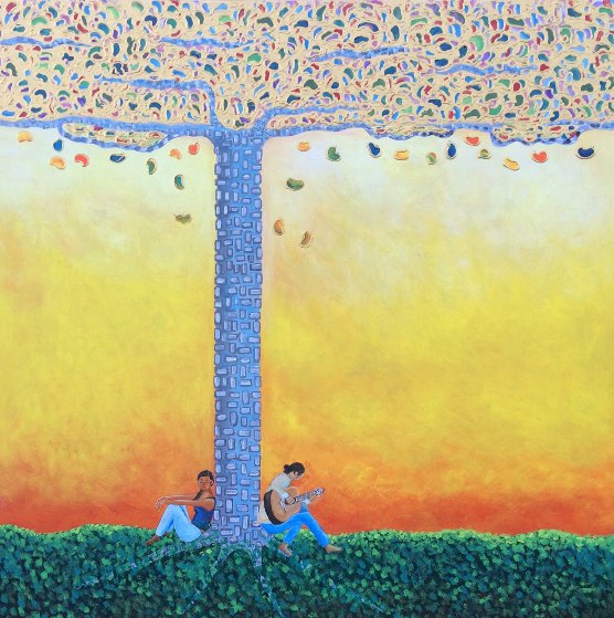 Romance Under The Gummi Tree 2018 36x36 Original Painting by Gaylord Soli (Gaylord) Romance Under The Gummi Tree 2018 36x36 Original Painting by Gaylord Soli (Gaylord)