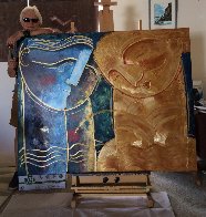 Rose 2019 48x60 Super Huge Original Painting by Gaylord Soli (Gaylord) - 2 Rose 2019 48x60 Super Huge Original Painting by Gaylord Soli (Gaylord) - 2