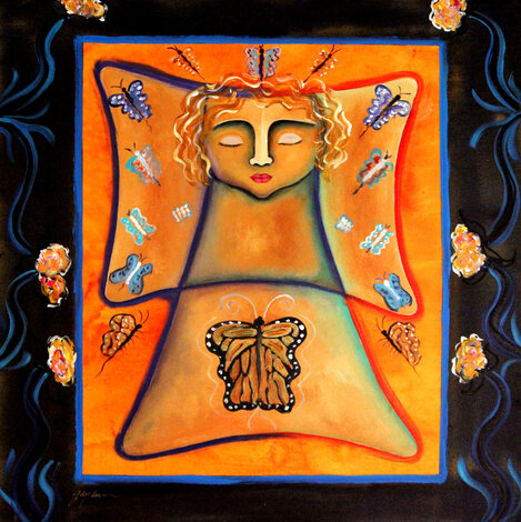 Butterfly Painting - 2003 39x39 Original Painting - Gaylord Soli  (Gaylord)