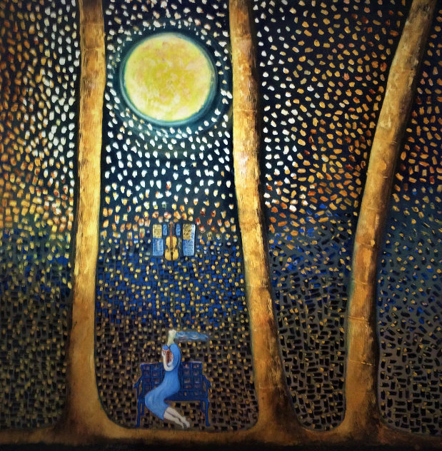 Mozart Moonlit Night 2019 48x48 Original Painting by Gaylord Soli  (Gaylord)