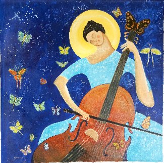 Cellist 2020 30x30 Original Painting - Gaylord Soli (Gaylord) Cellist 2020 30x30 Original Painting - Gaylord Soli (Gaylord)