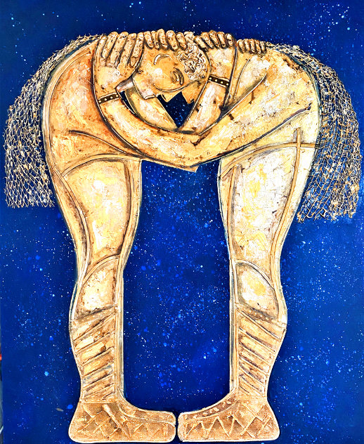 Brothers After the Battle 2020 60x48 - Huge - Greek Warriors Original Painting by Gaylord Soli  (Gaylord)