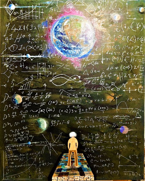 Einstein the Theory 2021 60x48 Original Painting by Gaylord Soli  (Gaylord)
