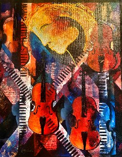 Violins of Mozart 2019 45x36 - Huge Original Painting - Gaylord Soli  (Gaylord)
