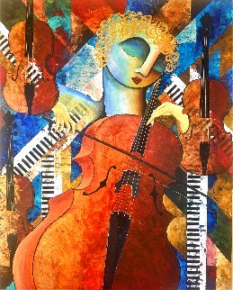 Busking with Mozart 2019 60x48 - Huge Original Painting - Gaylord Soli  (Gaylord)