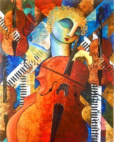 Busking with Mozart 2019 60x48 - Huge Original Painting - Gaylord Soli  (Gaylord)