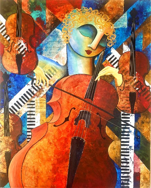 Busking with Mozart 2019 60x48 - Huge Original Painting by Gaylord Soli  (Gaylord)