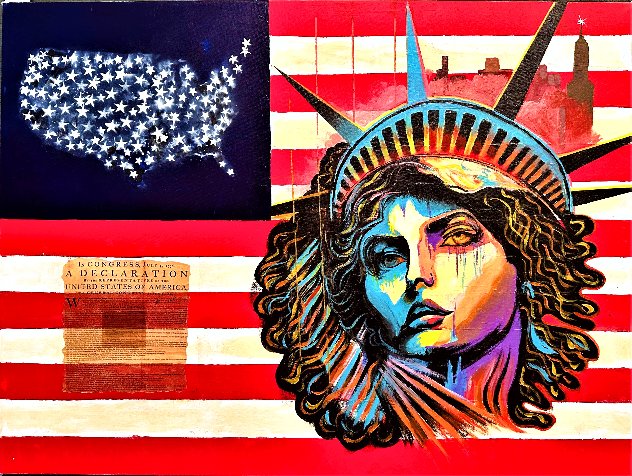 Liberty 2022 30x48 - Huge - New York City, NYC Original Painting by Gaylord Soli  (Gaylord)