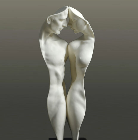 We Two Cast Marble Sculpture 2008 48 in - Huge Sculpture - Gaylord Ho