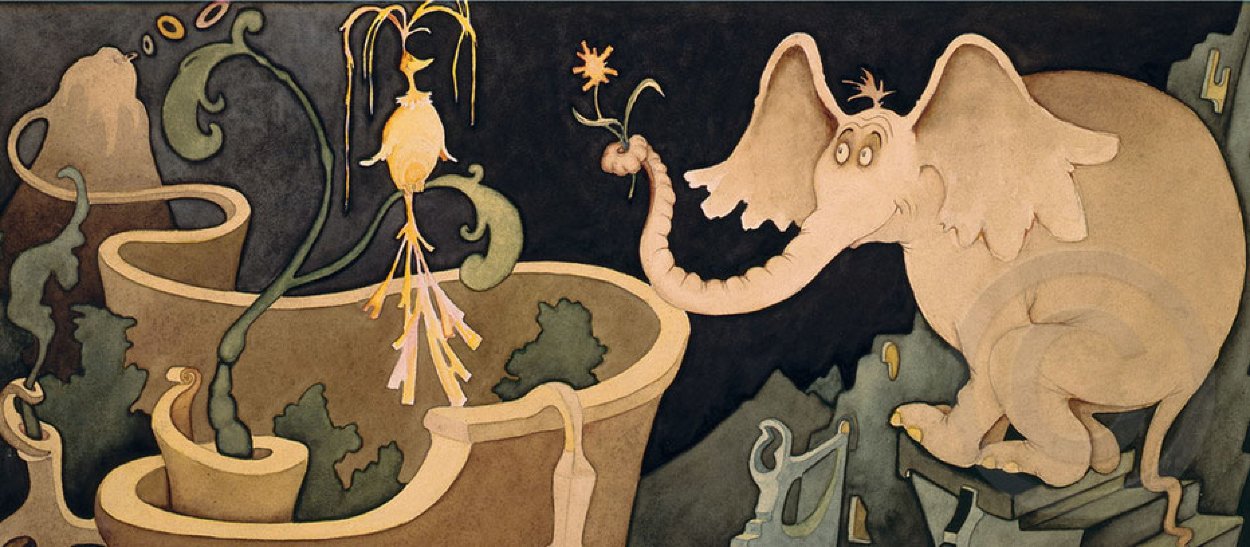Elephant Presenting a Flower to a Bird 1998 Limited Edition Print by Dr. Seuss Elephant Presenting a Flower to a Bird 1998 Limited Edition Print by Dr. Seuss