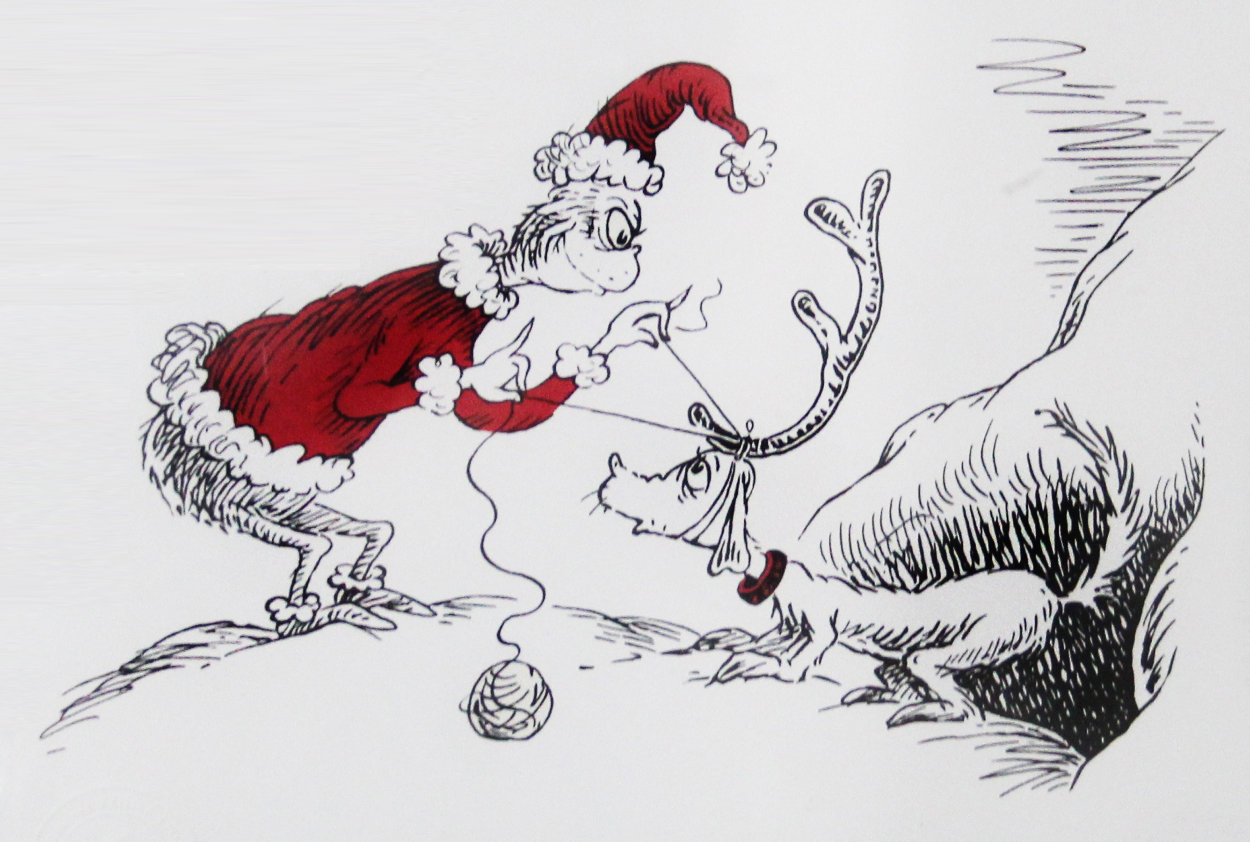 If I Can't Find a Reindeer, I'll Make One Instead! 1998 Limited Edition Print by Dr. Seuss
