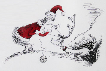 If I Can't Find a Reindeer, I'll Make One Instead! 1998 Limited Edition Print - Dr. Seuss