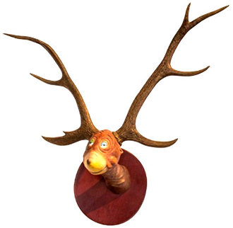 Semi-Normal Green-Lidded Fawn Resin Sculpture 2010 30 in Sculpture - Dr. Seuss