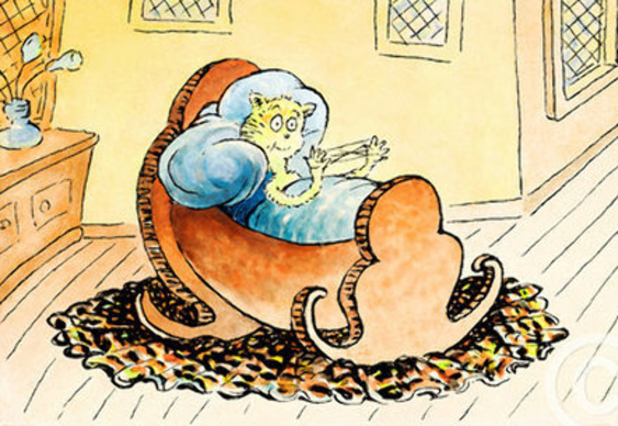 Dr. Seuss print cat in the cradle, children's book illustrator,humorous