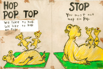 Hop Pop Top Diptych Limited Edition Print - Dr. Seuss Hop Pop Top Diptych Limited Edition Print - Dr. Seuss