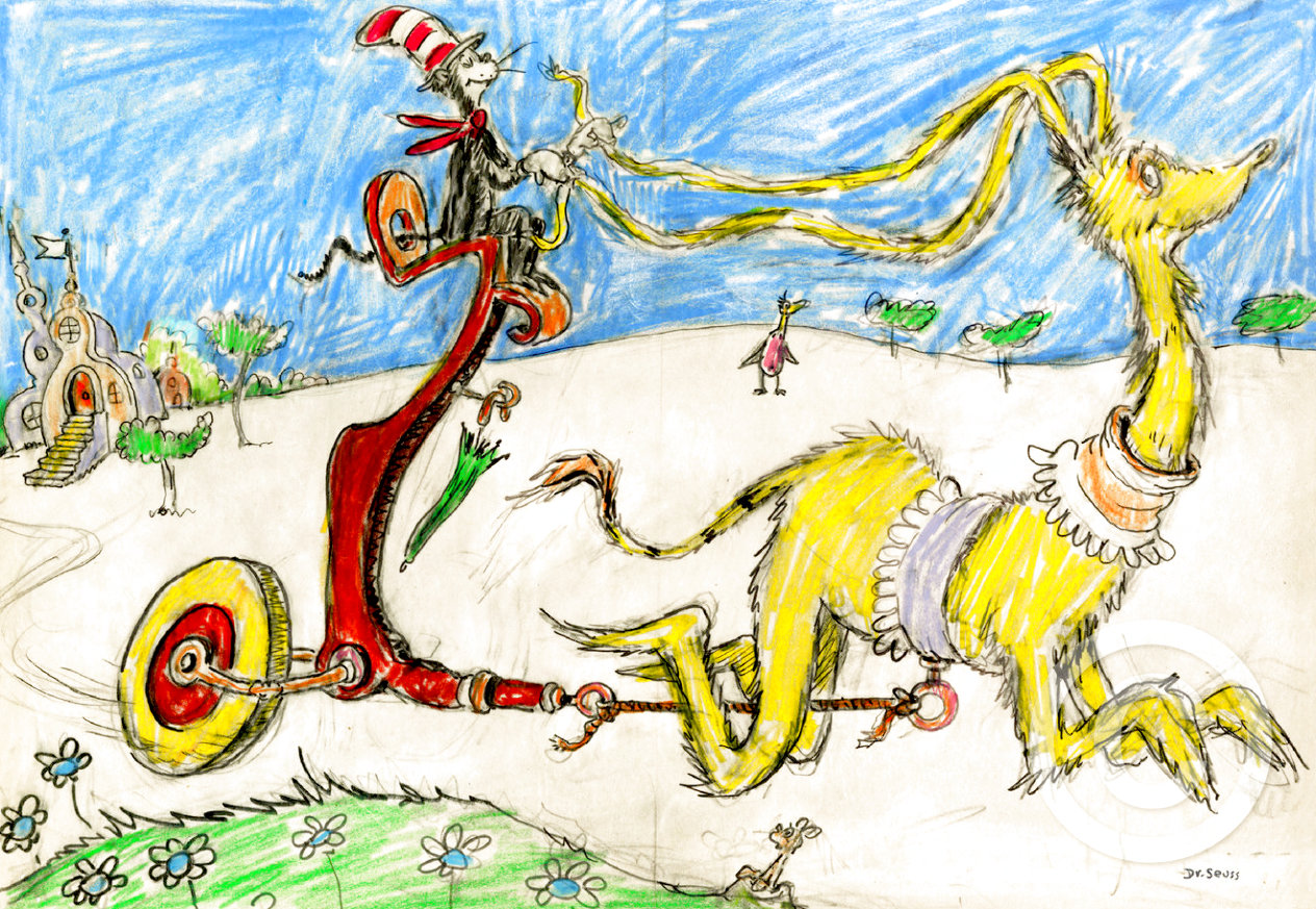 Cat's Quizzer 2019 Limited Edition Pigment Print by Dr. Seuss For