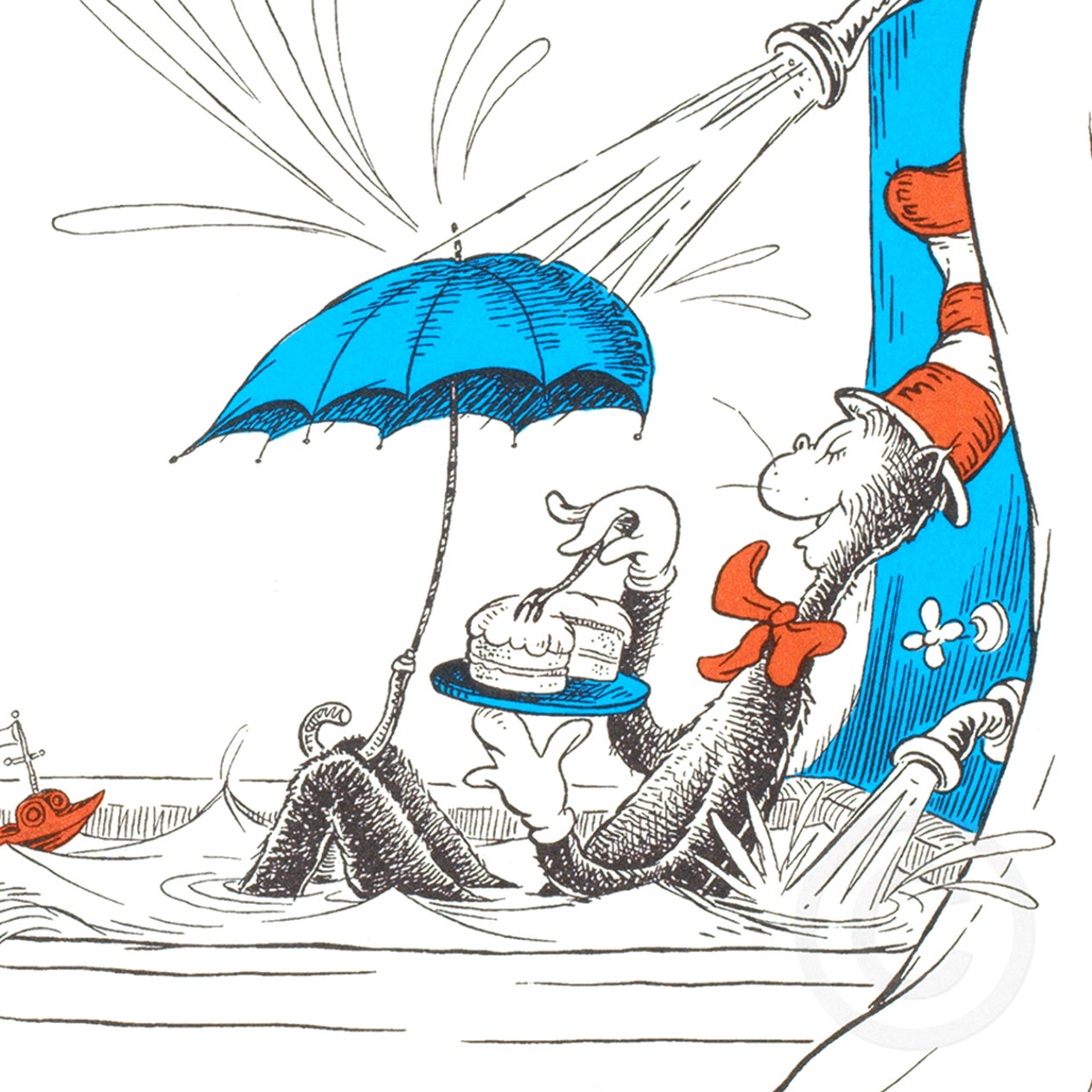 Cat in the Hat Comes Back: I Like to Eat Cake in a Tub PC 2001 Limited Edition Lithograph by Dr ...
