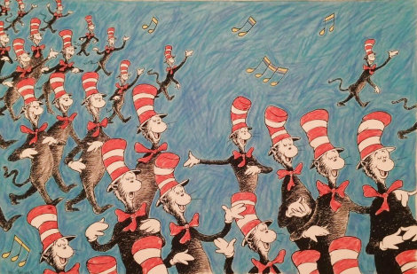 Singing Cats 2002 - Huge Limited Edition Print - Dr. Seuss
