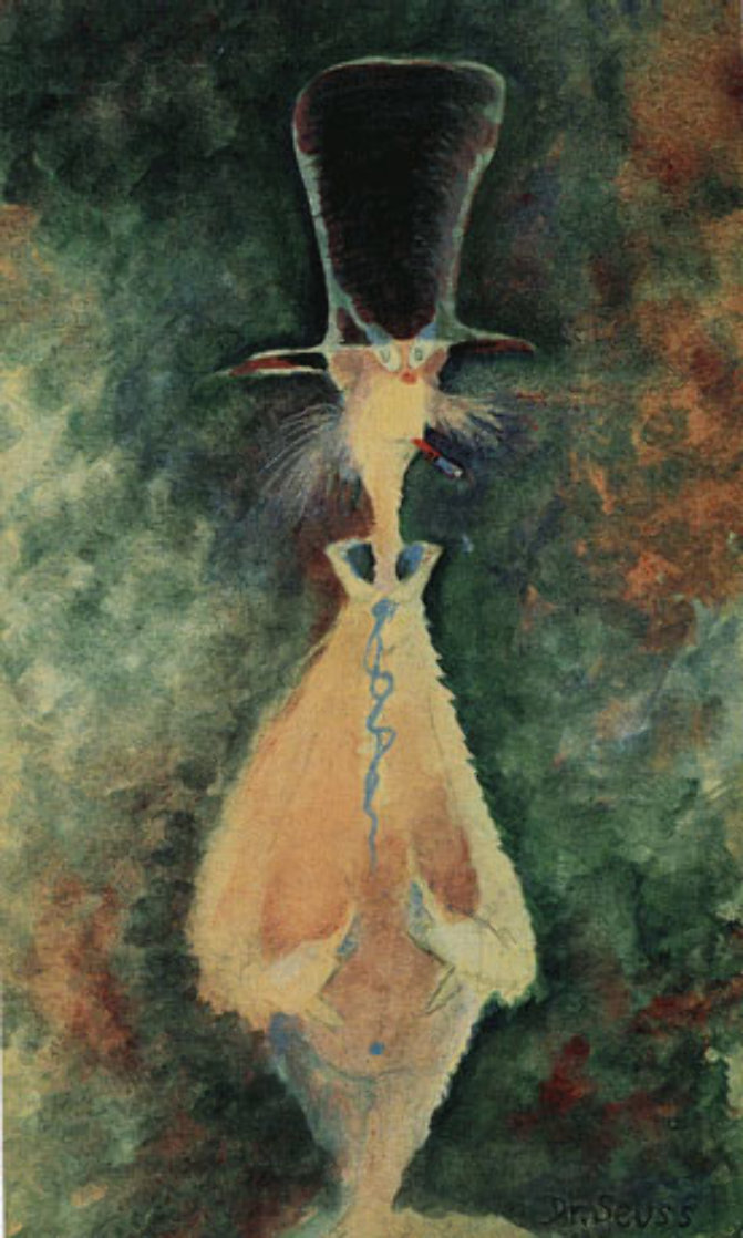 Indistinct Cat With Cigar CP Limited Edition Print by Dr. Seuss Indistinct Cat With Cigar CP Limited Edition Print by Dr. Seuss