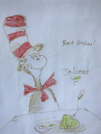 Cat in the Hat 1970 19x21 Works on Paper (not prints) - Dr. Seuss