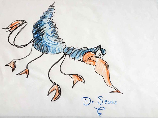 One Colorful Bird 1970 21x18 Works on Paper (not prints) by Dr. Seuss One Colorful Bird 1970 21x18 Works on Paper (not prints) by Dr. Seuss