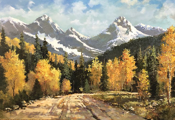 Colorado Autumn 2007 68x92  Huge  Original Painting - Jerry  Georgeff