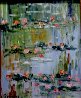 Les Nympheas (Waterlilies) Chez Claude  2002 14x16 Original Painting by Marie-Ange Gerodez - 1