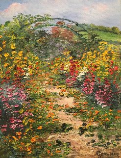 Giverny Chez Monet  2002 14x15 Original Painting - Marie-Ange Gerodez