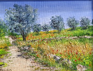 Orchard in Giverny 2003 11x14 Original Painting - Marie-Ange Gerodez