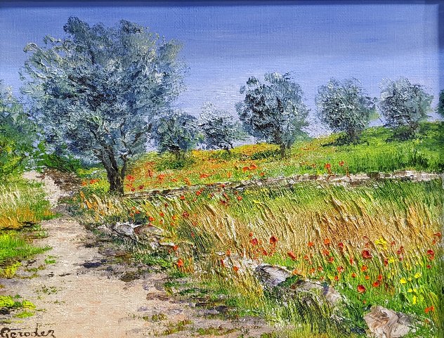 Orchard in Giverny 2003 11x14 - France Original Painting by Marie-Ange Gerodez