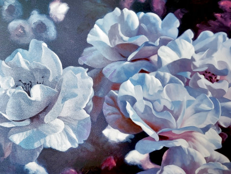 Untitled Floral 1995 Embellished - Huge Limited Edition Print - Michael Gerry