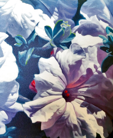Untitled Floral 1995 Embellished Lithograph on Canvas Limited Edition Print - Michael Gerry