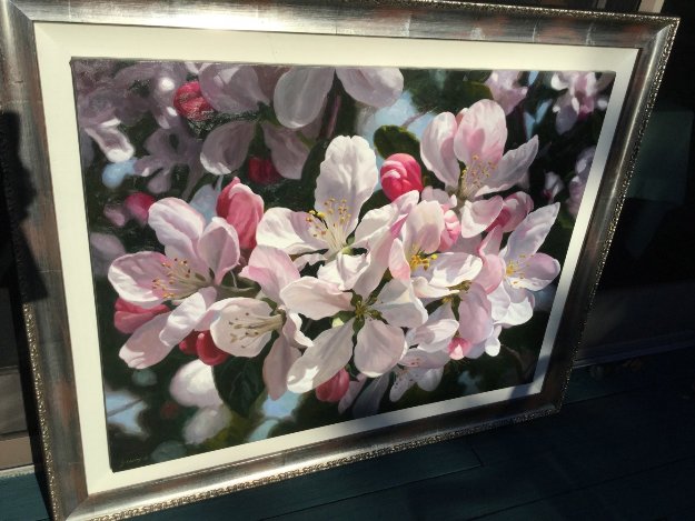 Apple Blossoms 1980 59x47 Original Painting by Michael Gerry Apple Blossoms 1980 59x47 Original Painting by Michael Gerry