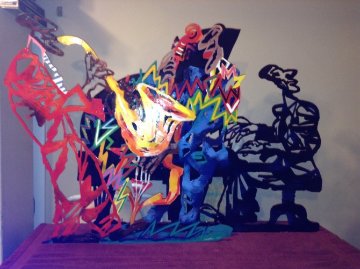 Pre-blue Note A, B, C Metal Sculpture 1995 29x42 Huge Sculpture - David Gerstein Pre-blue Note A, B, C Metal Sculpture 1995 29x42 Huge Sculpture - David Gerstein