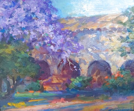 Jacaranda Antigua 1996 16x19 - Capistrano Original Painting - Lynn Gertenbach