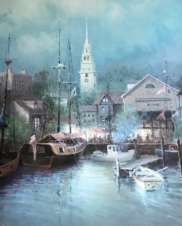 New England Harbor 1998 Limited Edition Print - G. Harvey