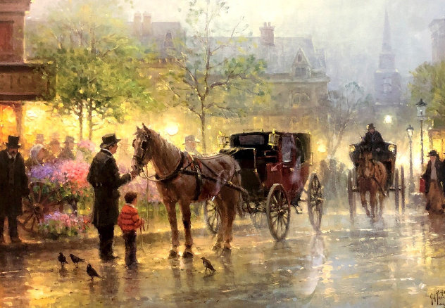 Cabbies At the Market 1996 Limited Edition Print by G. Harvey