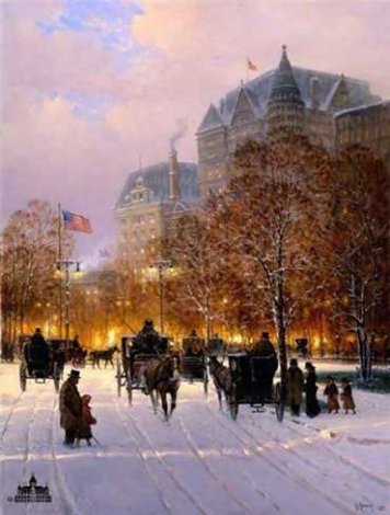 A Stroll on the Plaza 1998 - Huge - New York Limited Edition Print - G. Harvey