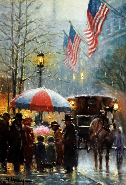 Street Vendor 1989 - New York Limited Edition Print by G. Harvey