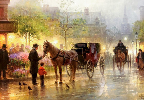 Cabbies At the Market 1999 Limited Edition Print - G. Harvey