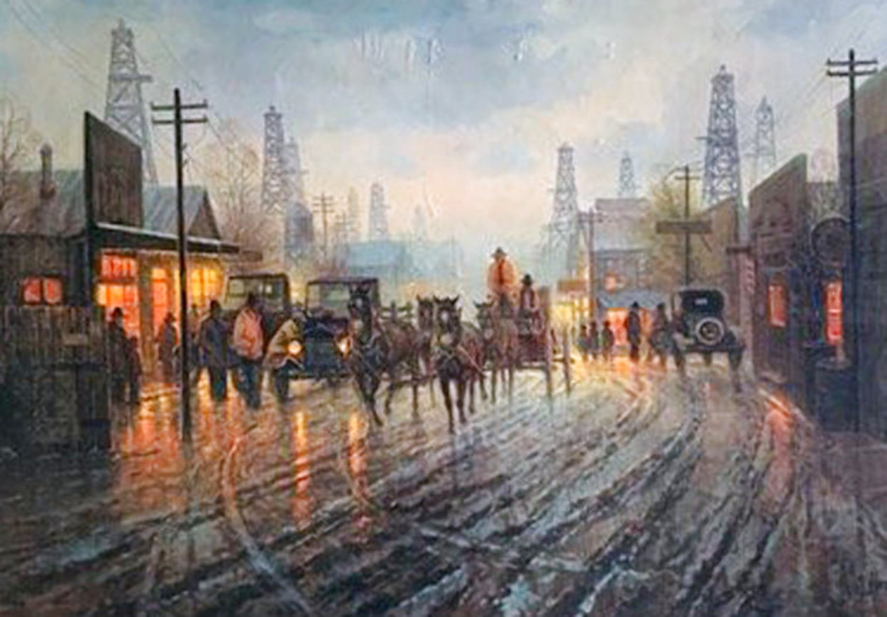 Oil Patch 1981, Lithograph, 18x27 by G. Harvey