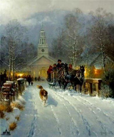 Christmas in the Village 1999 Limited Edition Print - G. Harvey